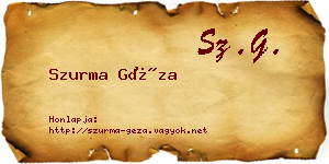 Szurma Géza névjegykártya