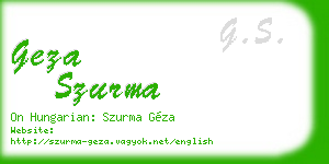 geza szurma business card